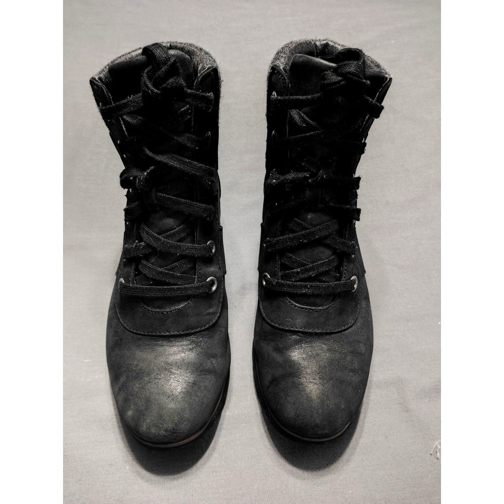 Sorel Boots Womens 8 Harlow Conquest Winter Black Lace Up Ankle Top NL3730-010
